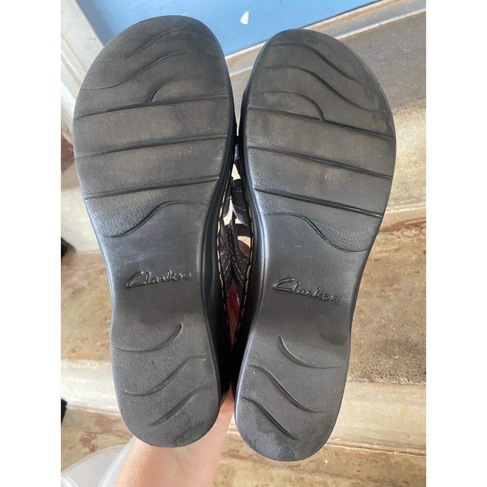 Clarks Lexi Myrtle denim blue slide sandal with bead detail - Picture 8 of 8